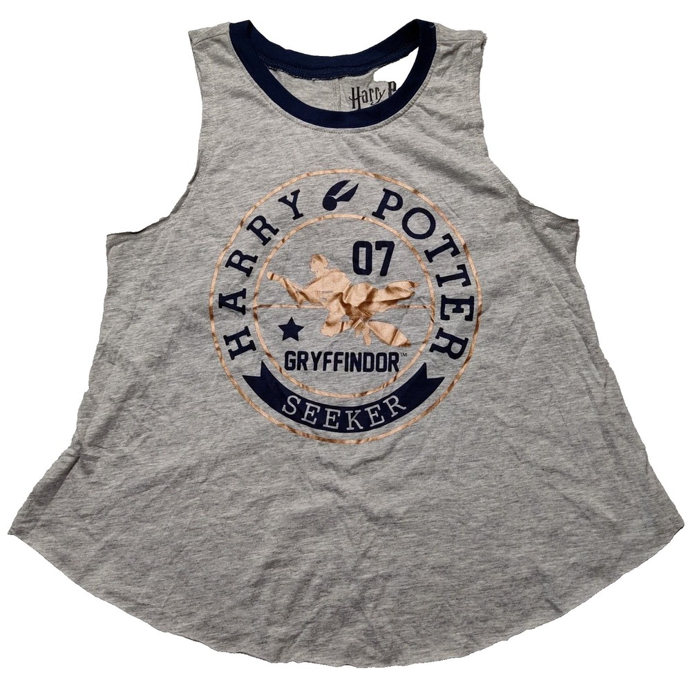 HARRY POTTER GRYFFINDOR Quidditch SEEKER Women‎ Small Gray Sleepwear Tank NEW